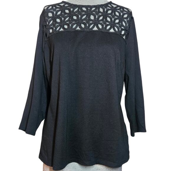 Limited Black Lace Detail Blouse Size Large - Picture 1 of 4